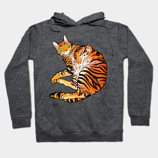 Green Eye Tiger Tabby Hoodie